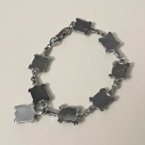 Multi Coloured Turtle Shell Bracelet 7 Inch Long - Picture 6 of 16